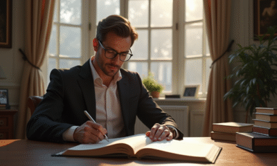 Avocat élégant dans un bureau moderne avec Code civil