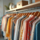 Rayon de vêtements bien organisé dans une pièce lumineuse